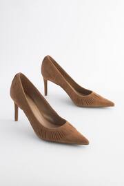 Tan Brown Forever Comfort Leather Fringe Court Shoes - Image 6 of 9