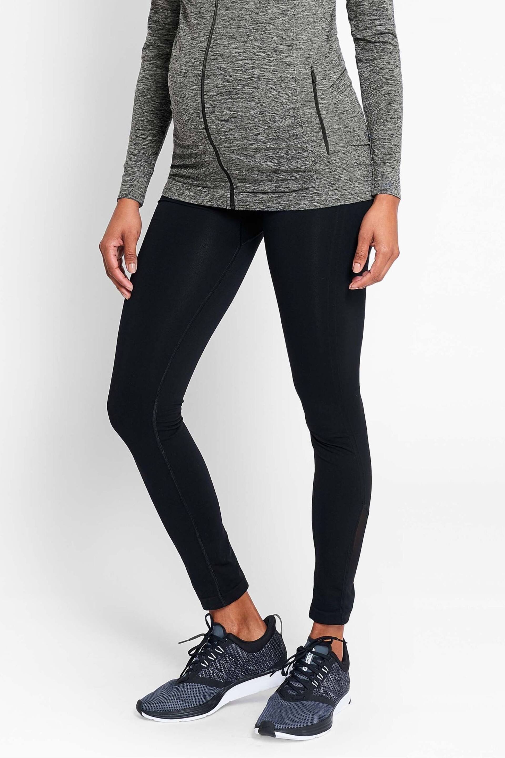 JoJo Maman Bébé Black Seamless Support Workout Maternity Leggings - Image 2 of 5