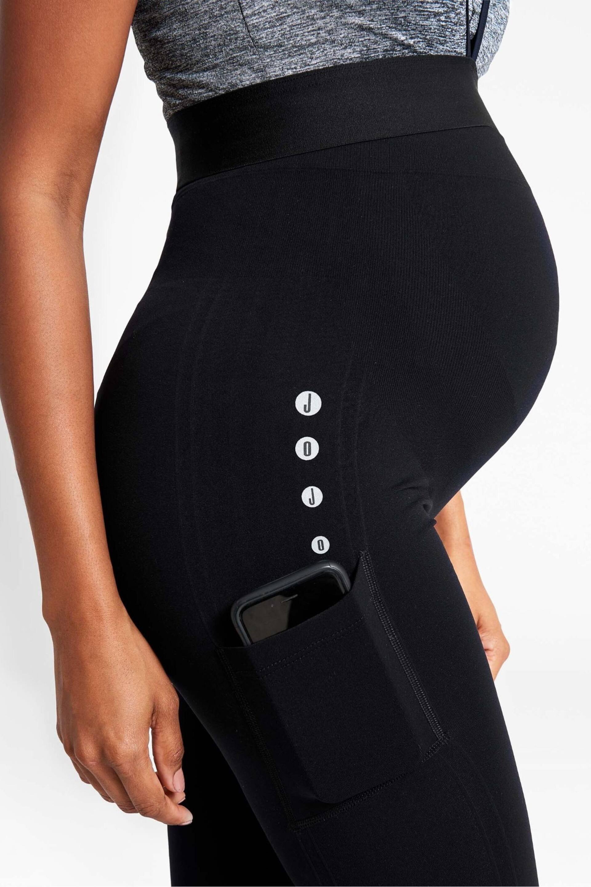 JoJo Maman Bébé Black Seamless Support Workout Maternity Leggings - Image 3 of 5