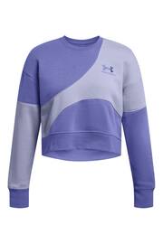 Under Armour Blue Essential Fleece Crop Crew Sweatshirt - Image 4 of 5