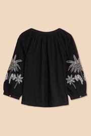 White Stuff Black Mix Embroidered Millie Top - Image 6 of 7