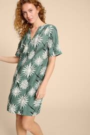 White Stuff Green June Linen Shift Dress - Image 1 of 7