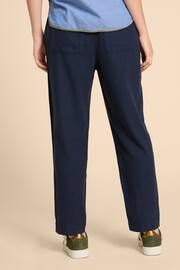 White Stuff Navy Blue Elle Linen Blend Trousers - Image 2 of 7