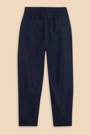 White Stuff Navy Blue Elle Linen Blend Trousers - Image 5 of 7