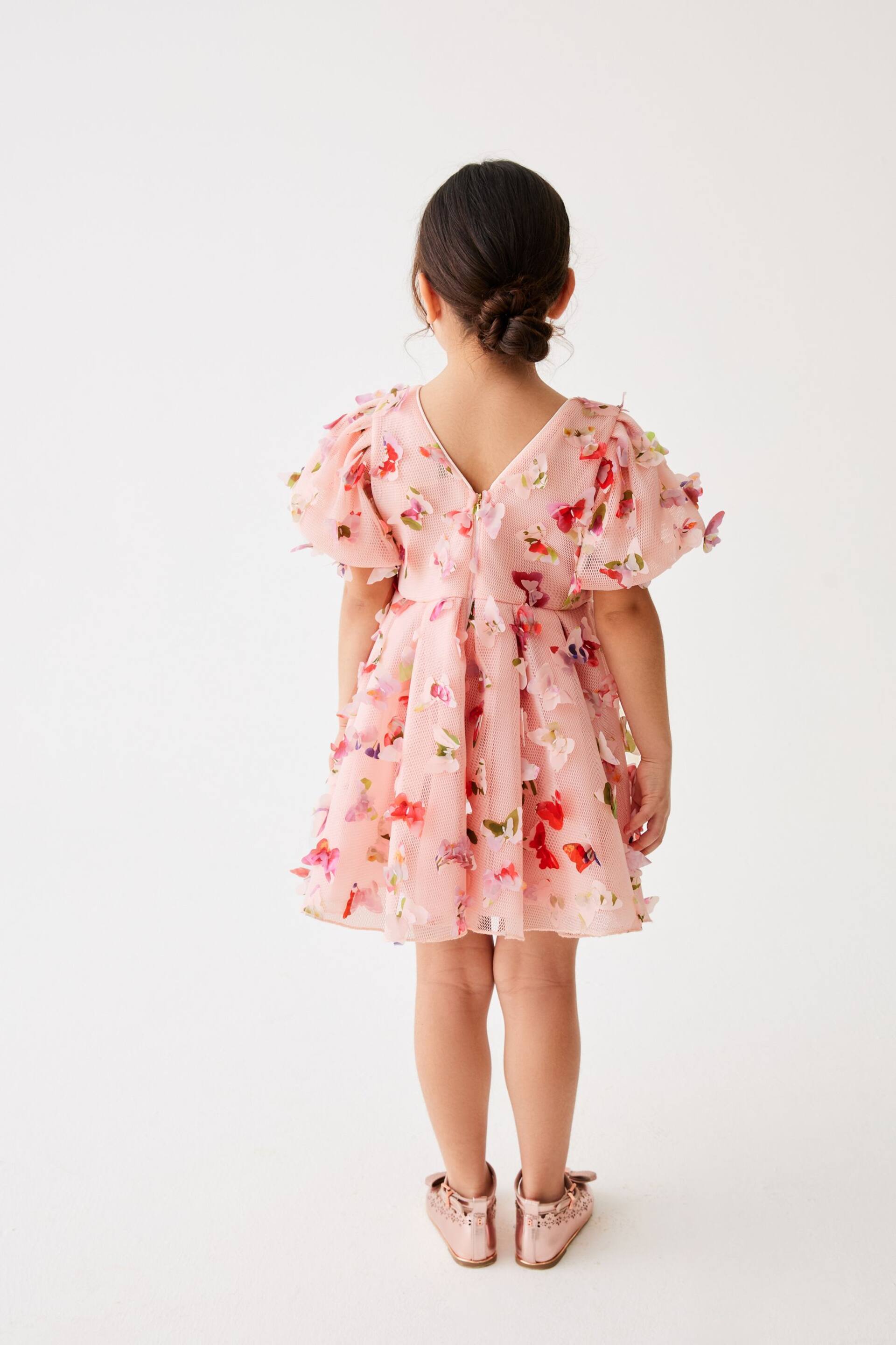 Baker by Ted Baker Pink 3D Butterfly Dress - Image 2 of 10