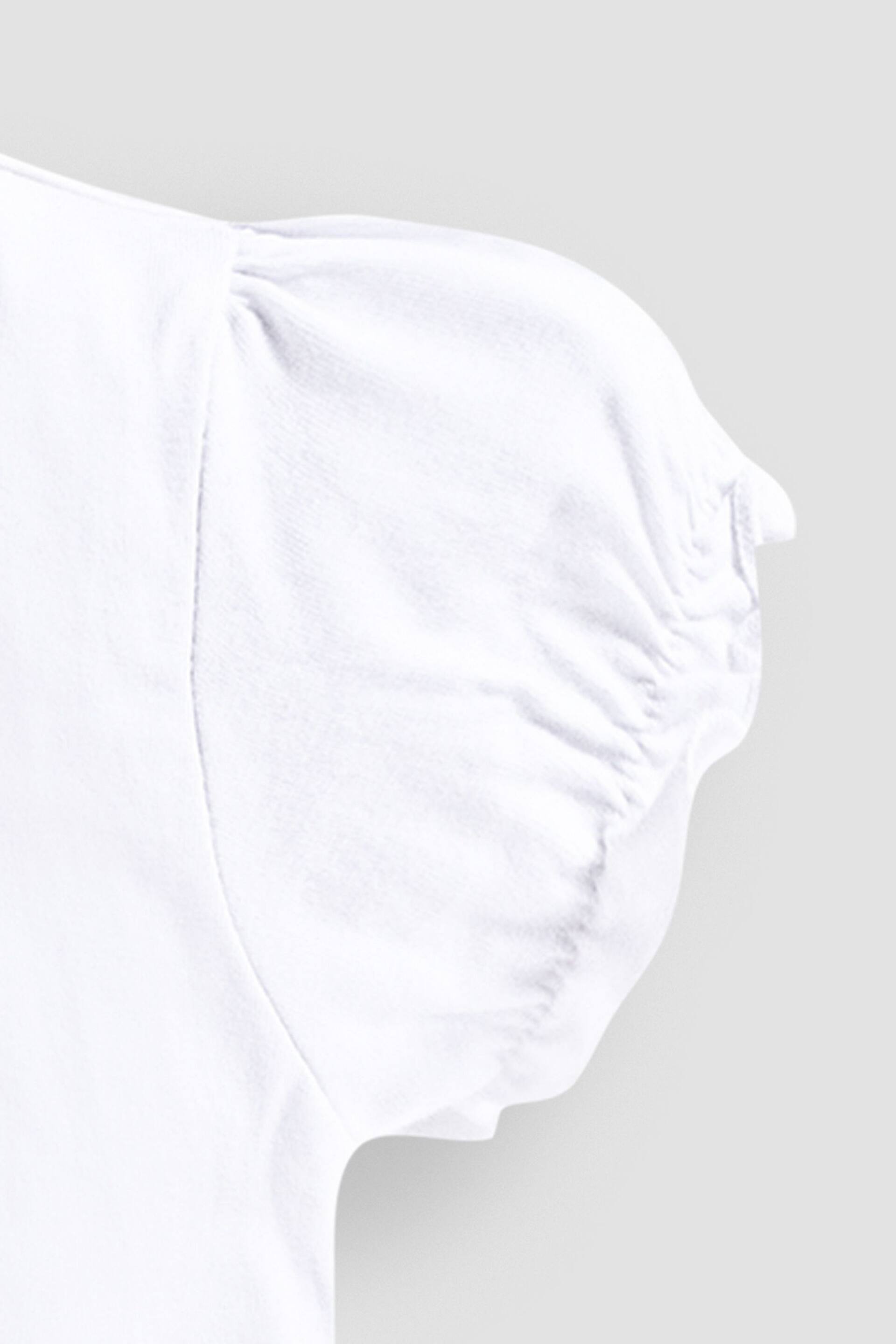 JoJo Maman Bébé White Pretty T-Shirt - Image 6 of 6