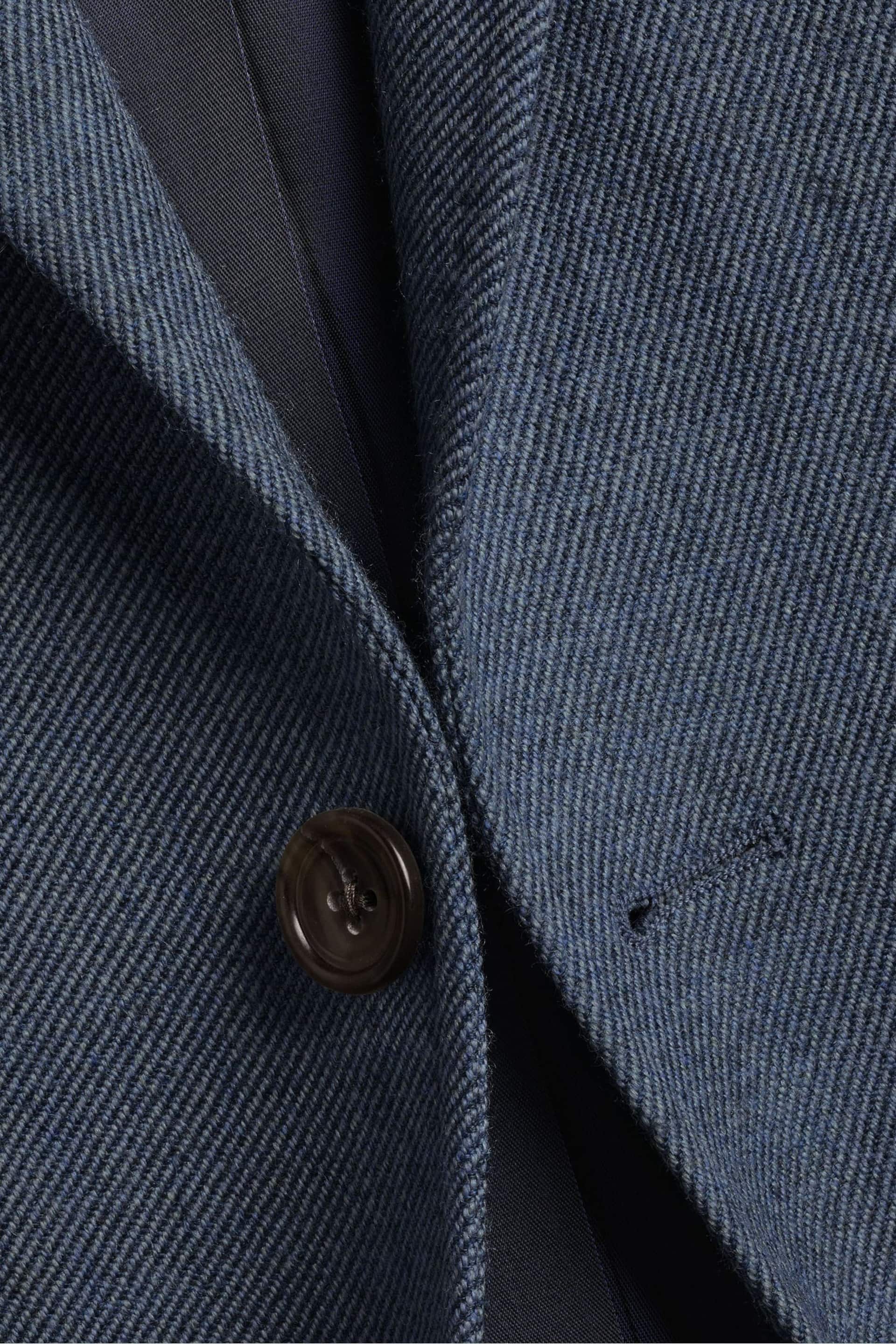 Charles Tyrwhitt Blue Twill Wool Texture Classic Fit Jacket - Image 5 of 5