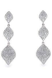 Ivory & Co Rhodium Rochelle Crystal Pave Triple Drop Earrings - Image 1 of 5