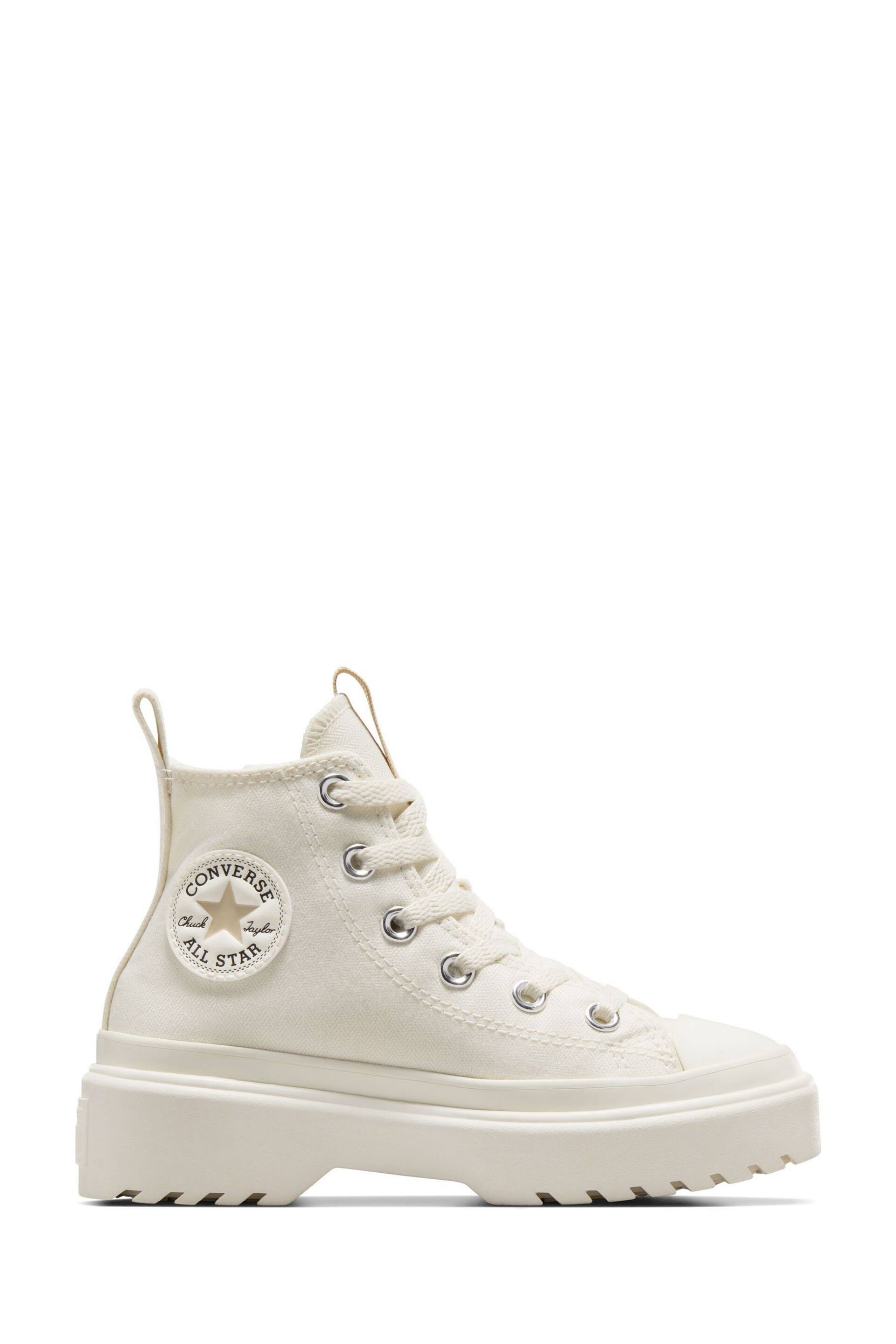 Converse Cream Lugged Lift Junior Trainers - Image 1 of 10