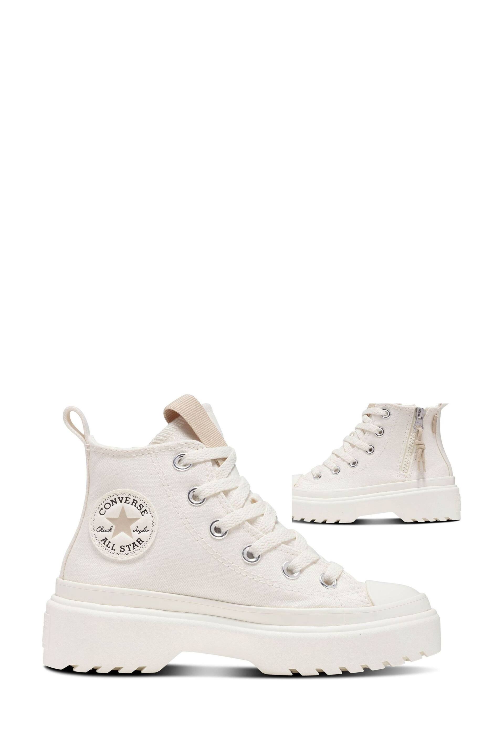 Converse Cream Lugged Lift Junior Trainers - Image 9 of 10