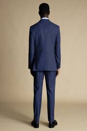 Charles Tyrwhitt Blue Slim Fit Sharkskin Ultimate Performance Suit: Jacket - Image 2 of 4