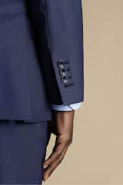 Charles Tyrwhitt Blue Slim Fit Sharkskin Ultimate Performance Suit: Jacket - Image 3 of 4
