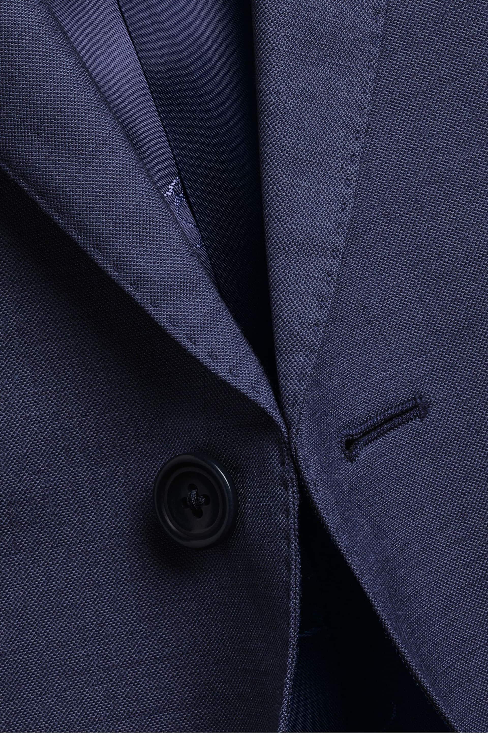 Charles Tyrwhitt Blue Slim Fit Sharkskin Ultimate Performance Suit: Jacket - Image 4 of 4