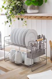 Grey Malvern 2 Tier Dish Drainer and Cutlery Holder - Image 2 of 3