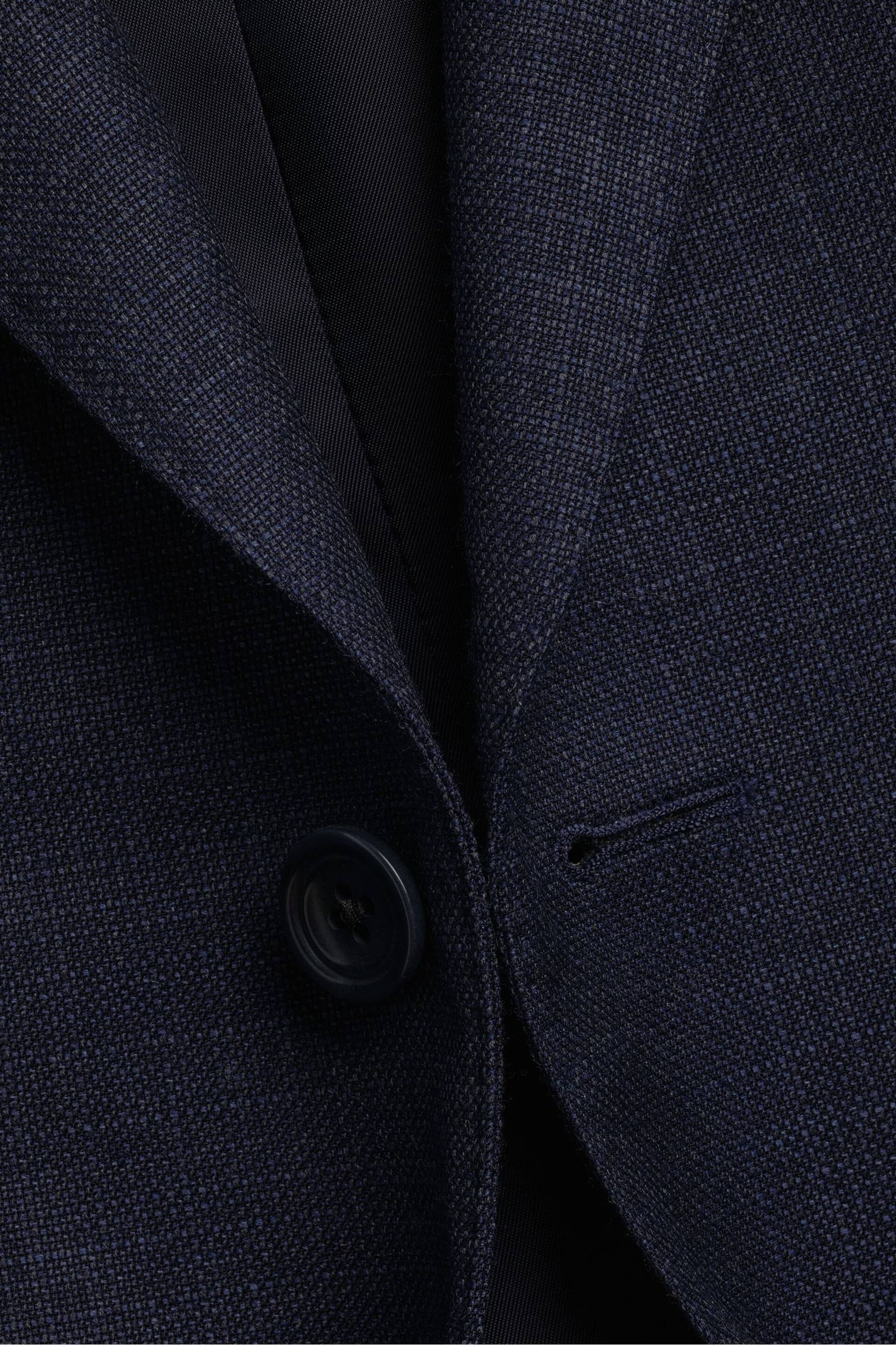 Charles Tyrwhitt Navy Blue Slim Fit Italian Luxury Suit: Jacket - Image 5 of 5