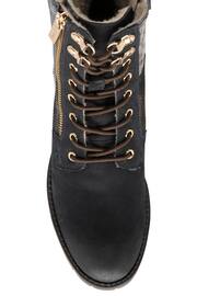 Lotus Navy Blue Leather Zip-Up Ankle Boots - Image 4 of 4