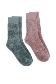 Totes Pink/Grey Ladies Chenille Bed 2 Pack Socks - Image 2 of 5
