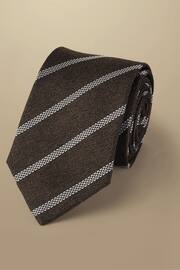 Charles Tyrwhitt Brown Silk Stripe Tie - Image 1 of 2