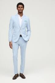 Light Blue Skinny Fit Pipe Trimmed Suit: Trousers - Image 2 of 10