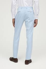 Light Blue Skinny Fit Pipe Trimmed Suit: Trousers - Image 3 of 10