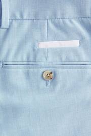 Light Blue Skinny Fit Pipe Trimmed Suit: Trousers - Image 9 of 10