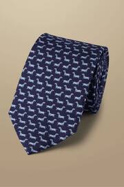 Charles Tyrwhitt Blue Hare Print Silk Tie - Image 1 of 3