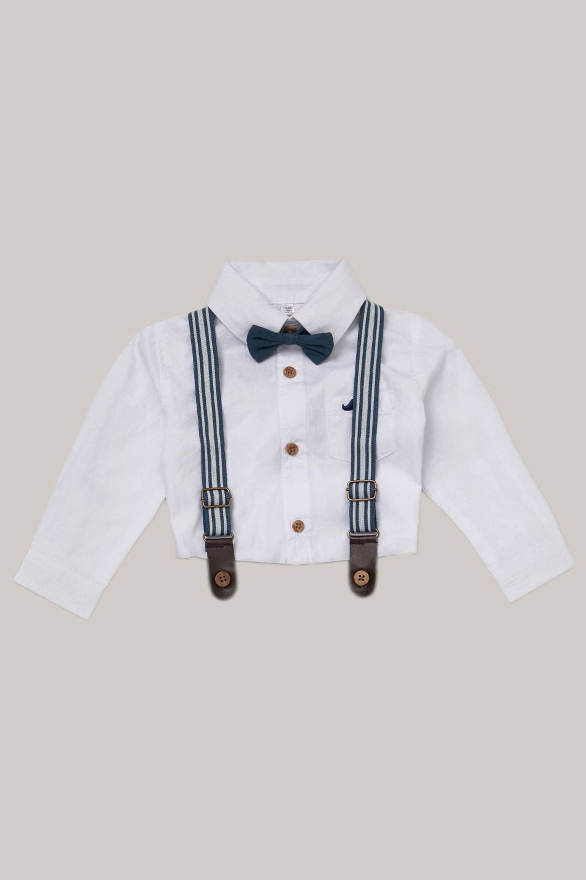Little Gent Baby Mock Shirt Bodysuit and Braces Cotton Dungarees - Image 2 of 4