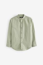 Green Grandad Collar Long Sleeve Shirt (3-16yrs) - Image 1 of 3