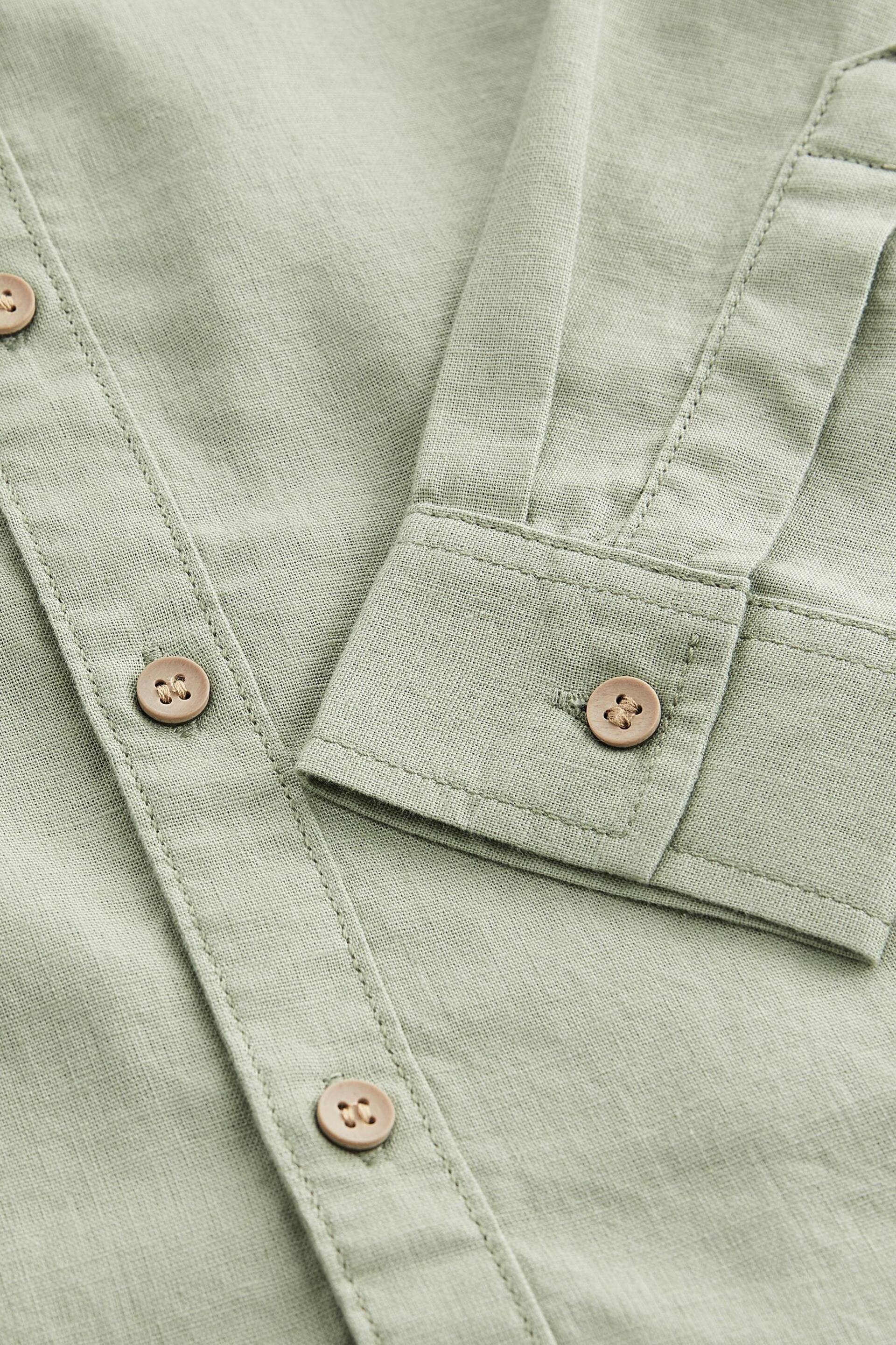 Green Grandad Collar Long Sleeve Shirt (3-16yrs) - Image 3 of 3