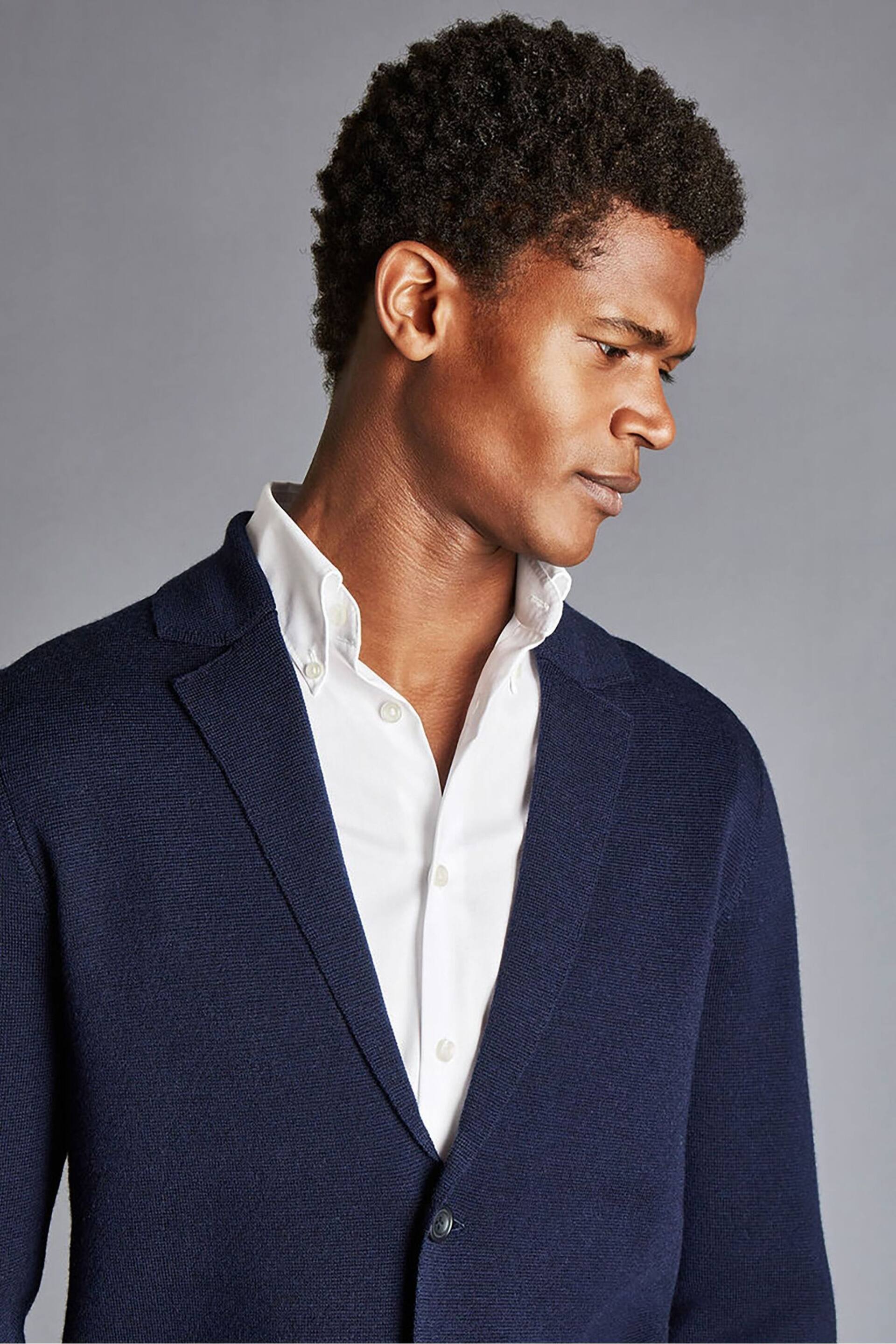 Charles Tyrwhitt Blue Pure Merino Sb Button Blazer - Image 3 of 6