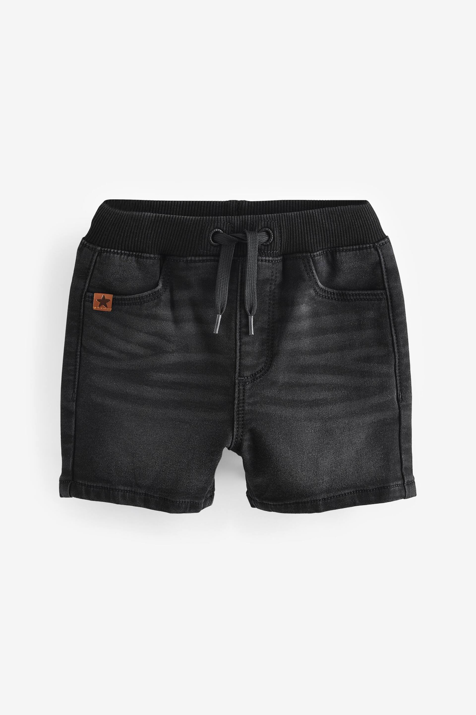 Black Jersey Denim Pull-On Shorts (3mths-7yrs) - Image 5 of 7