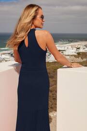 Lipsy Navy Blue Knitted Pointelle Maxi Dress - Image 2 of 4