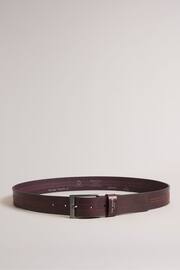 Ted Baker Red Crisic Stitch Detail Leather Belt - Image 1 of 3