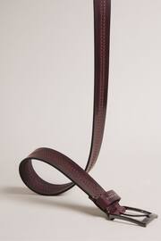 Ted Baker Red Crisic Stitch Detail Leather Belt - Image 2 of 3