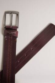 Ted Baker Red Crisic Stitch Detail Leather Belt - Image 3 of 3