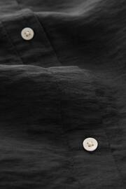 Black TENCEL™ Blend Belted Shirt Dress with Linen - Image 7 of 8