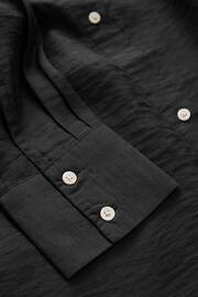 Black TENCEL™ Blend Belted Shirt Dress with Linen - Image 8 of 8