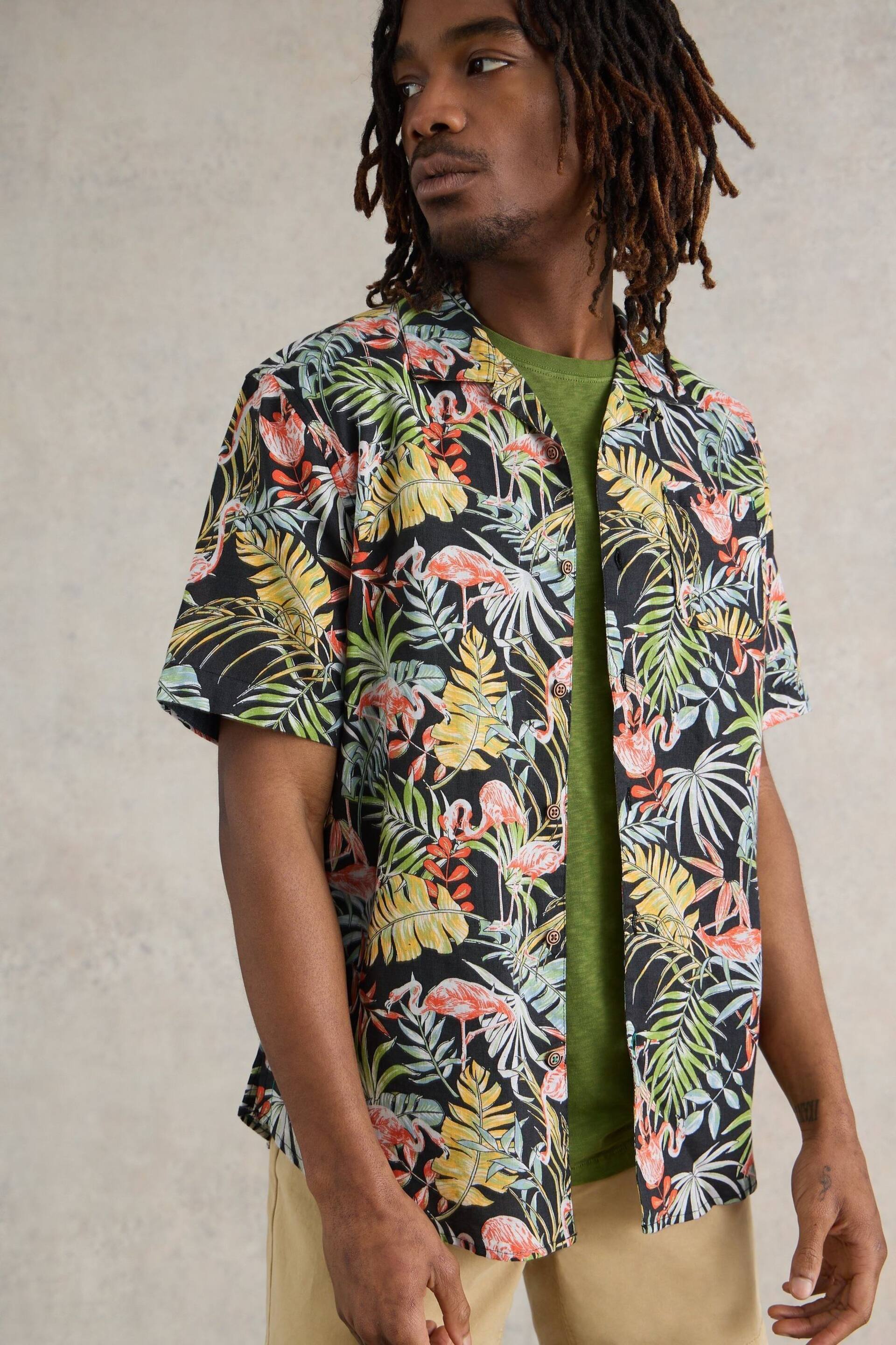 White Stuff Black Flamingo Printed Shirt - Image 3 of 7