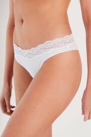 White/Black/Grey Extra High Leg Cotton and Lace Knickers 4 Pack - Image 2 of 3