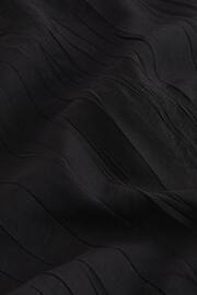 Black Gathered Short Sleeve Textured Boxy T-Shirt - Image 6 of 6