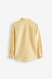Yellow Lemon Long Sleeve Linen Blend Shirt (3-16yrs) - Image 2 of 4