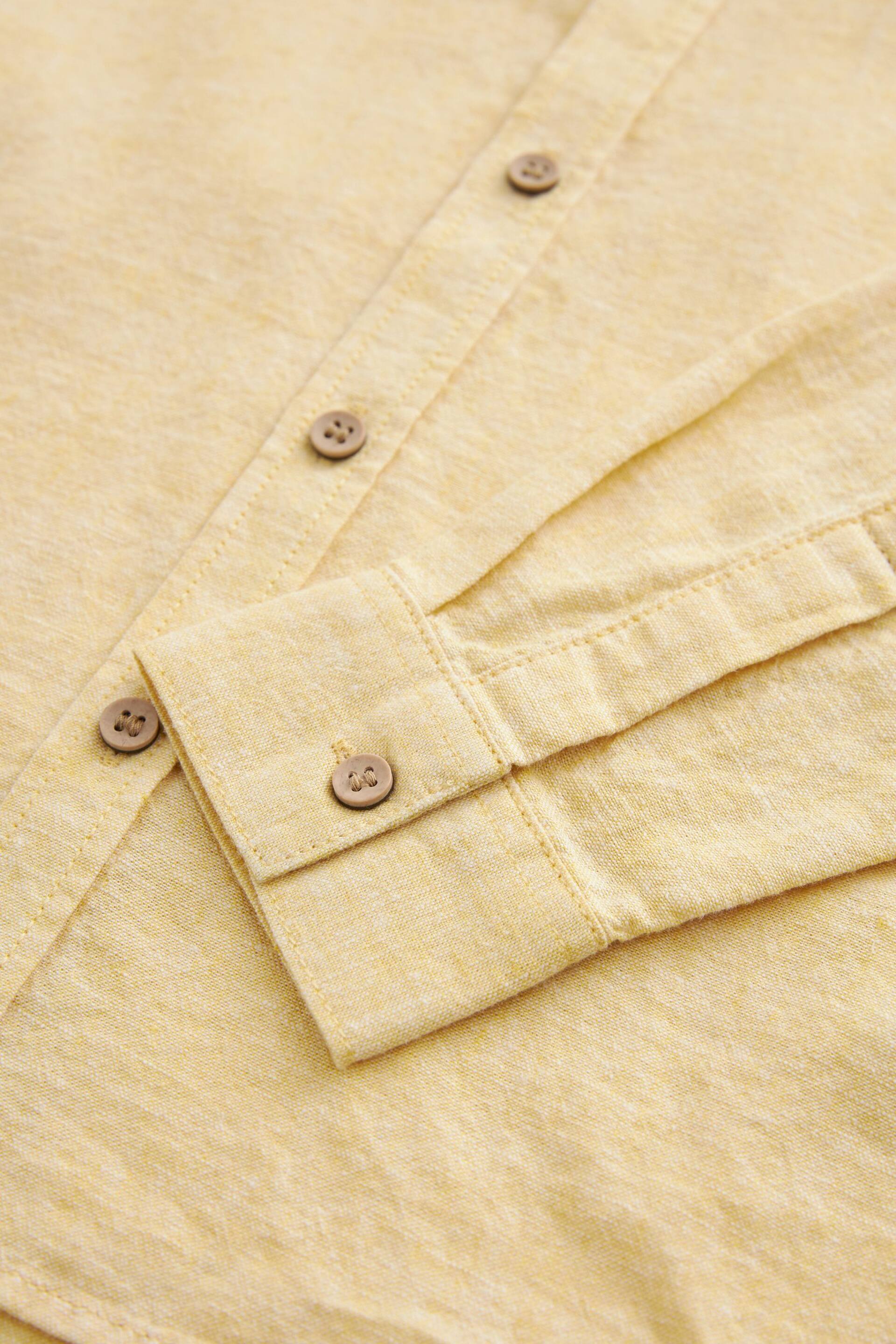Yellow Lemon Long Sleeve Linen Blend Shirt (3-16yrs) - Image 3 of 4
