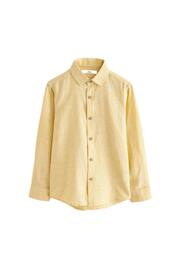 Yellow Lemon Long Sleeve Linen Blend Shirt (3-16yrs) - Image 4 of 4