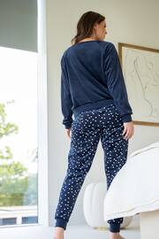 Pour Moi Blue Cosy Fleece Sweatshirt and Jogger Pyjama Set - Image 2 of 4