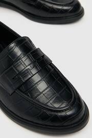 Schuh Lexa Croc-Effect Black Loafers - Image 4 of 4