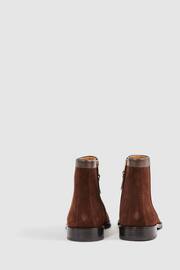 Reiss Brown Clay Suede Zip-Through Boots - Image 4 of 5