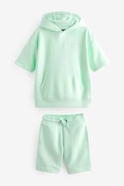 Mint Green Short Sleeve Hoodie and Shorts Set (3-16yrs) - Image 1 of 3