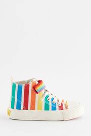 Little Bird by Jools Oliver Multi Rainbow Stripe Canvas Trainers - Image 2 of 6