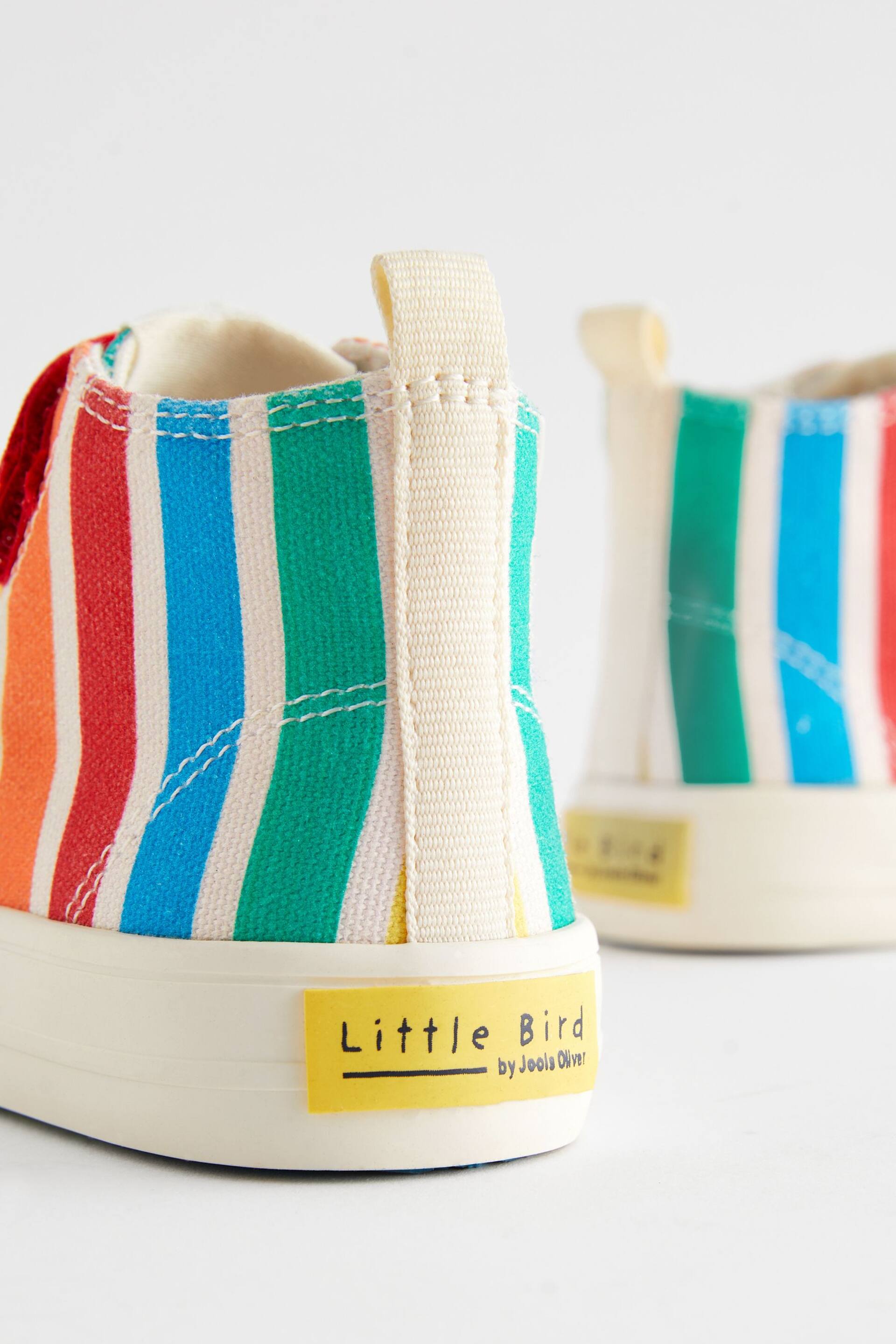 Little Bird by Jools Oliver Multi Rainbow Stripe Canvas Trainers - Image 4 of 6