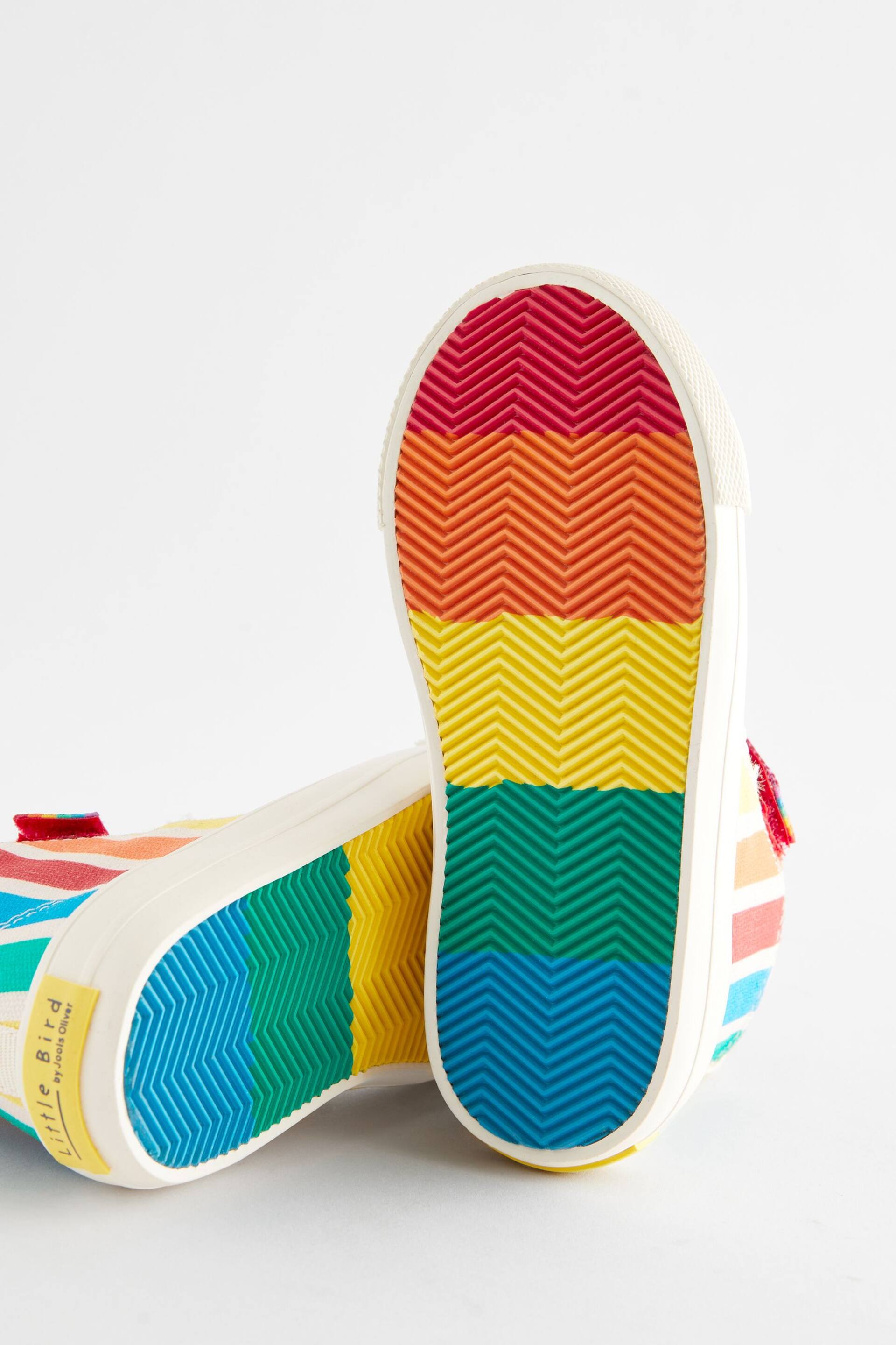 Little Bird by Jools Oliver Multi Rainbow Stripe Canvas Trainers - Image 6 of 6